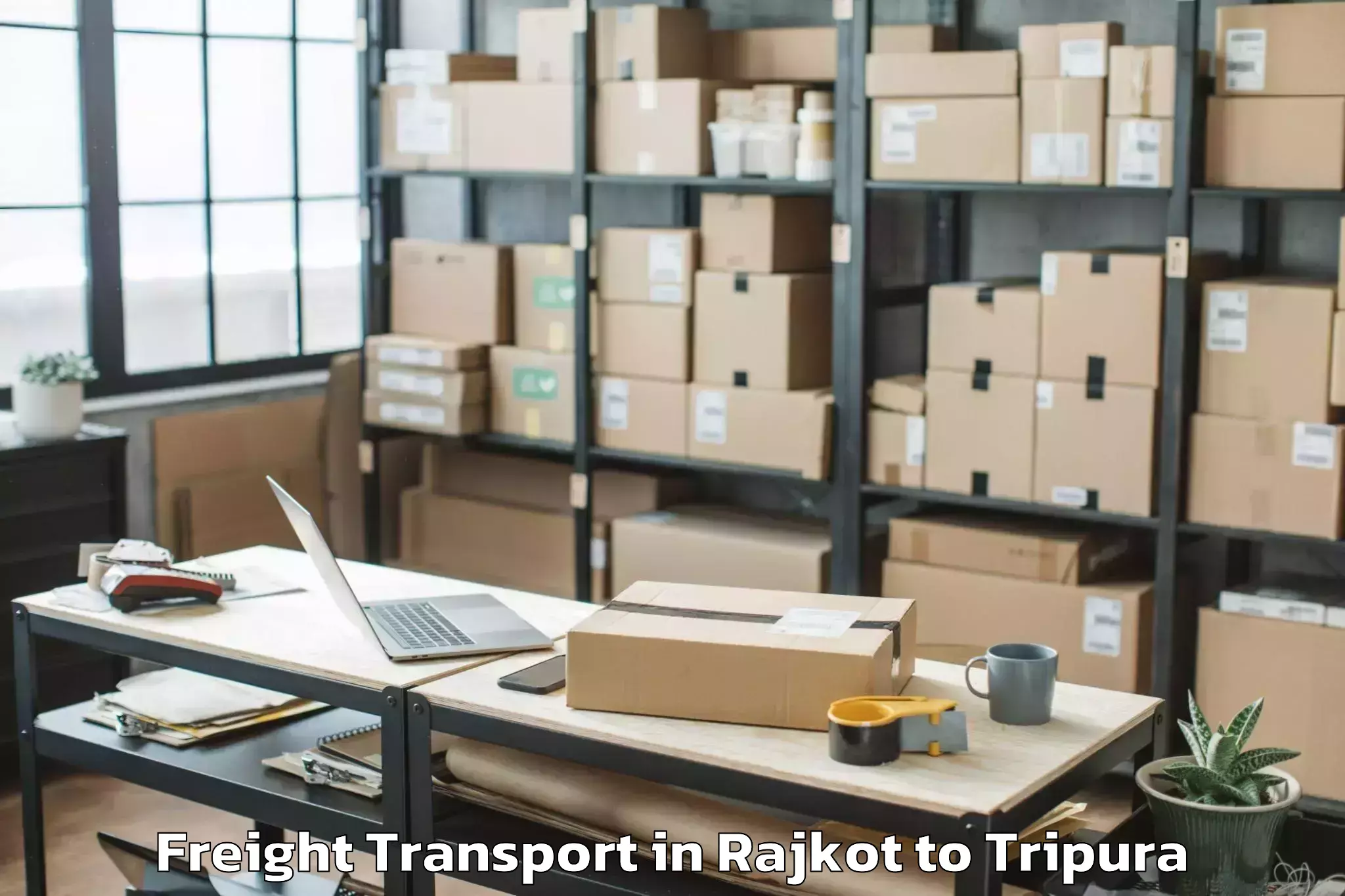 Reliable Rajkot to Gournagar Freight Transport